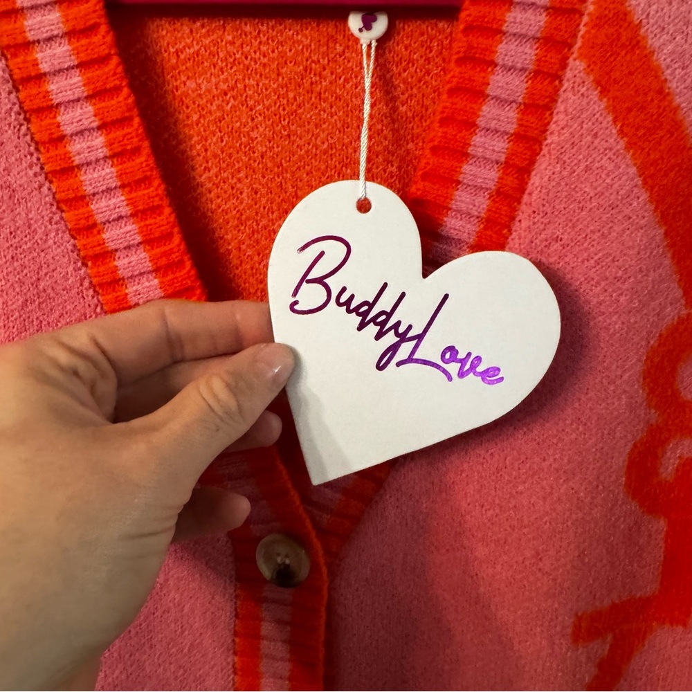 Buddy Love Vibrant Pink and Orange Cardigan NWT** - Picture 4 of 9